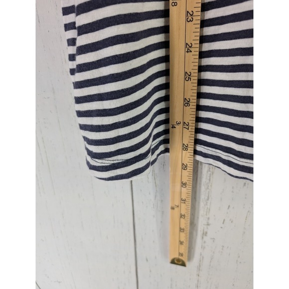 Croft Barrow Plus Size 2X Womens Blue White Striped Embroidered Short Sleeve Top - Picture 5 of 8